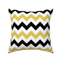 Gold and Black Chevron Stripes