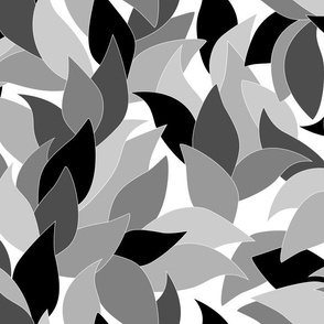 Simple leaves in grey. 