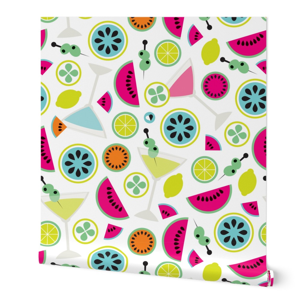 Cocktail summer fruit colorful illustration pattern