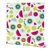 Cocktail summer fruit colorful illustration pattern