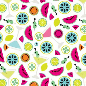 Cocktail summer fruit colorful illustration pattern