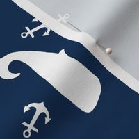 Whales and Anchors on Navy- rotated