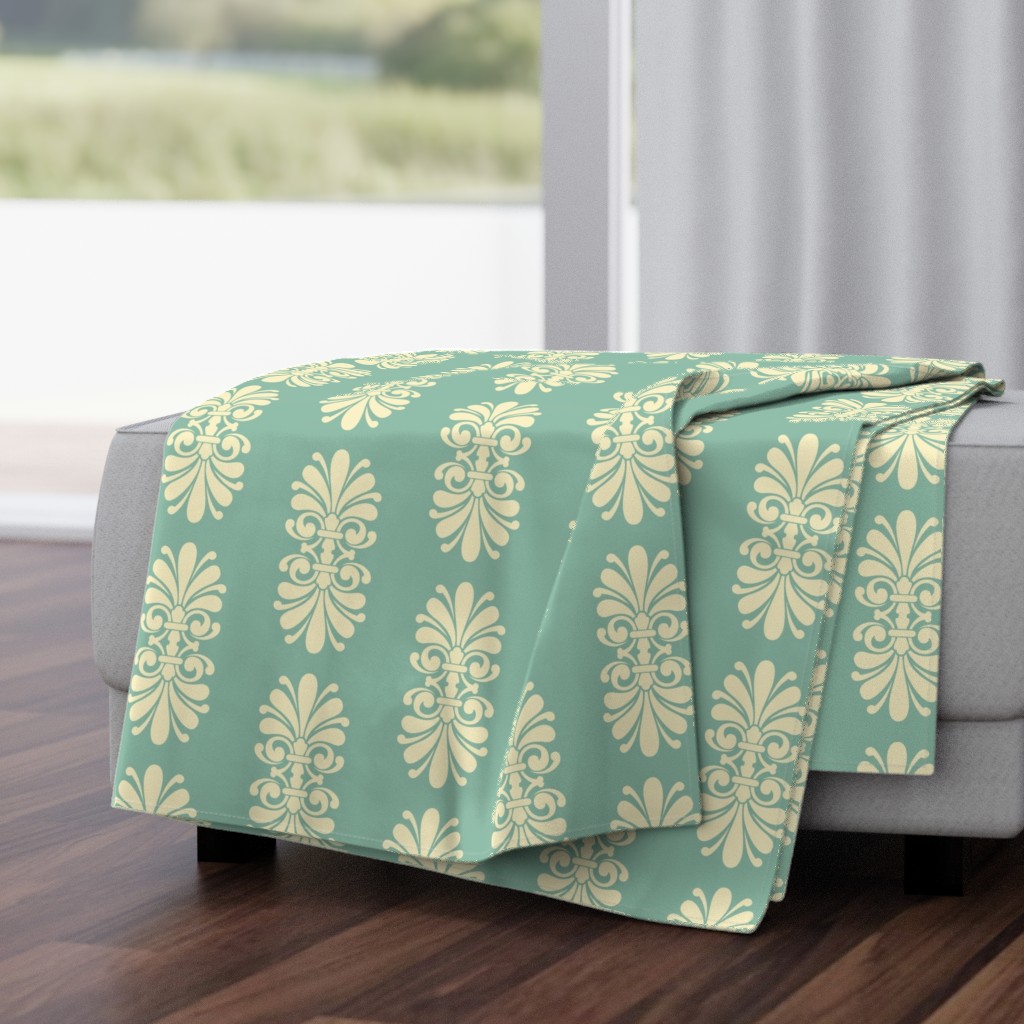 Summer Scroll on Caribbean Sea Green