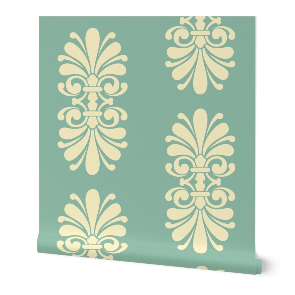 Summer Scroll on Caribbean Sea Green