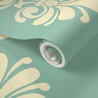 Summer Scroll on Caribbean Sea Green