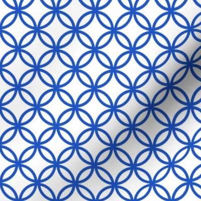 Chinese fretwork, circles, blue by Su_G_©SuSchaefer