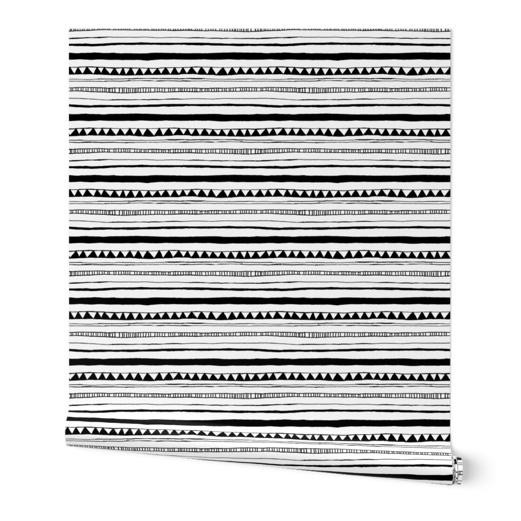 Drawn Stripe White/Black