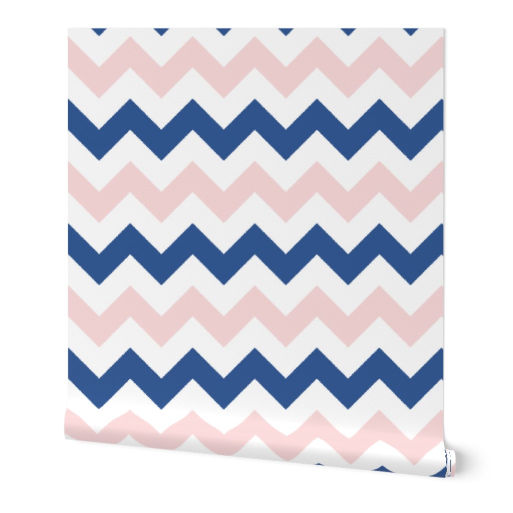 Pink and Blue Chevron Stripes