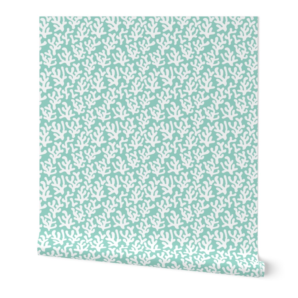 Mint Coral abstract ocean series