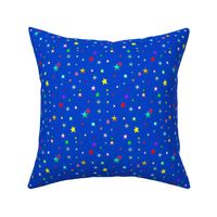 Rainbow Stars on Blue