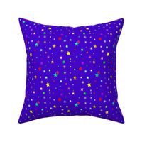 Colorful Rainbow Stars on Royal Blue/ Purple