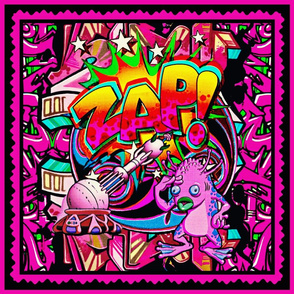 Zap Graffiti pillow topper