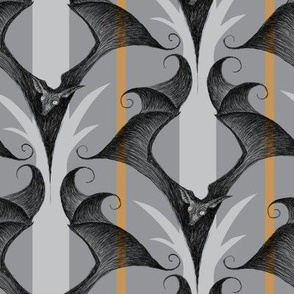 Stripes and Bats - gray/orange