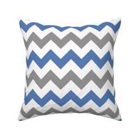 Grey and Blue Chevron Stripes