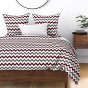 Grey and Burgundy Chevron Stripes