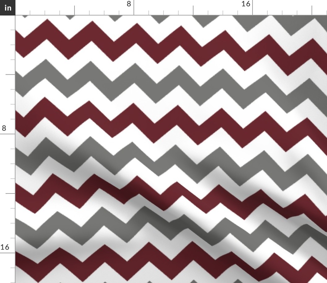 Grey and Burgundy Chevron Stripes