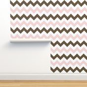 Pink and Brown Chevron Stripes