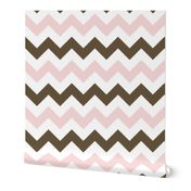 Pink and Brown Chevron Stripes