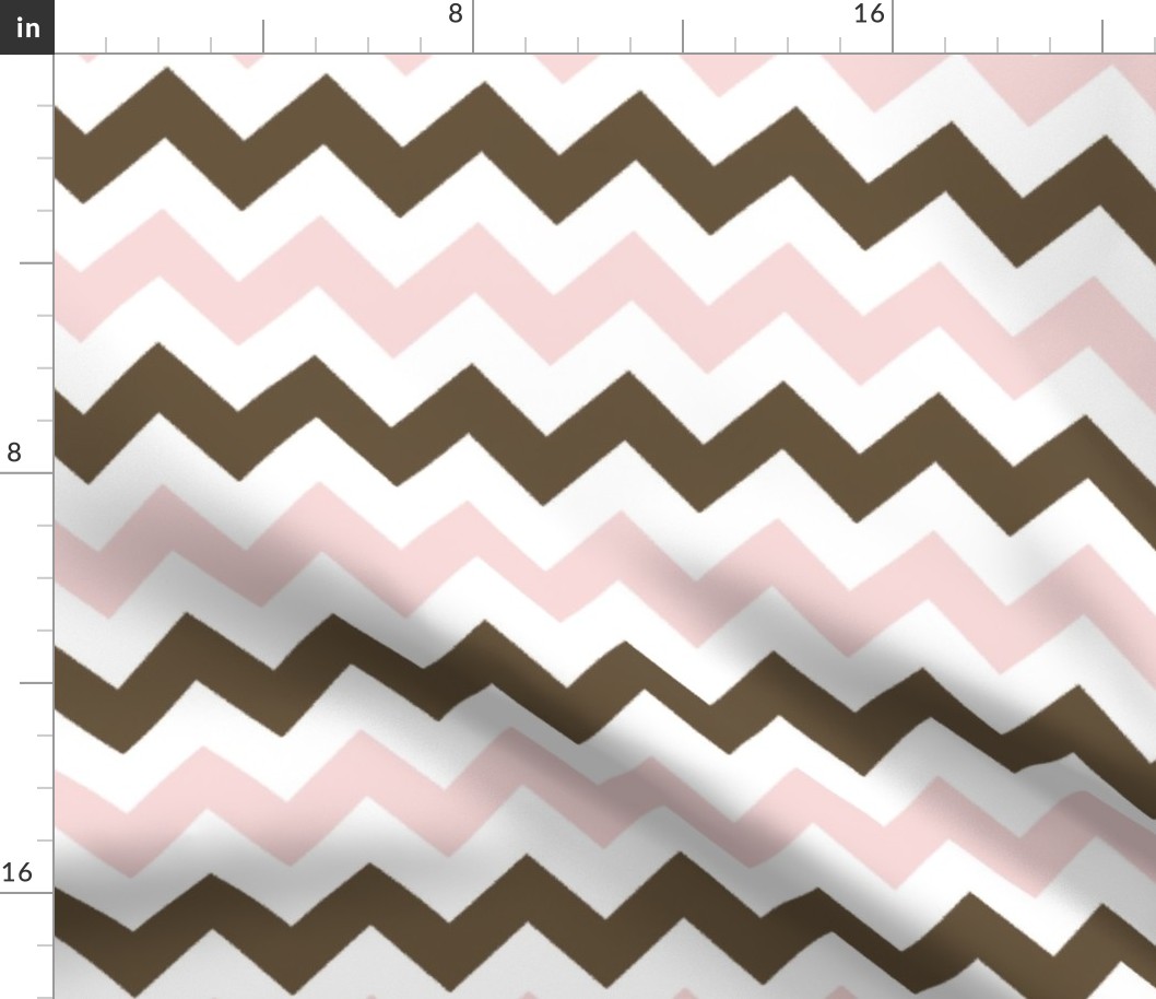 Pink and Brown Chevron Stripes