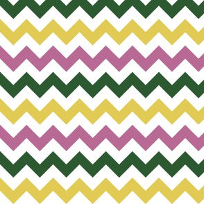 Pink, Green, and Yellow Chevron Stripes