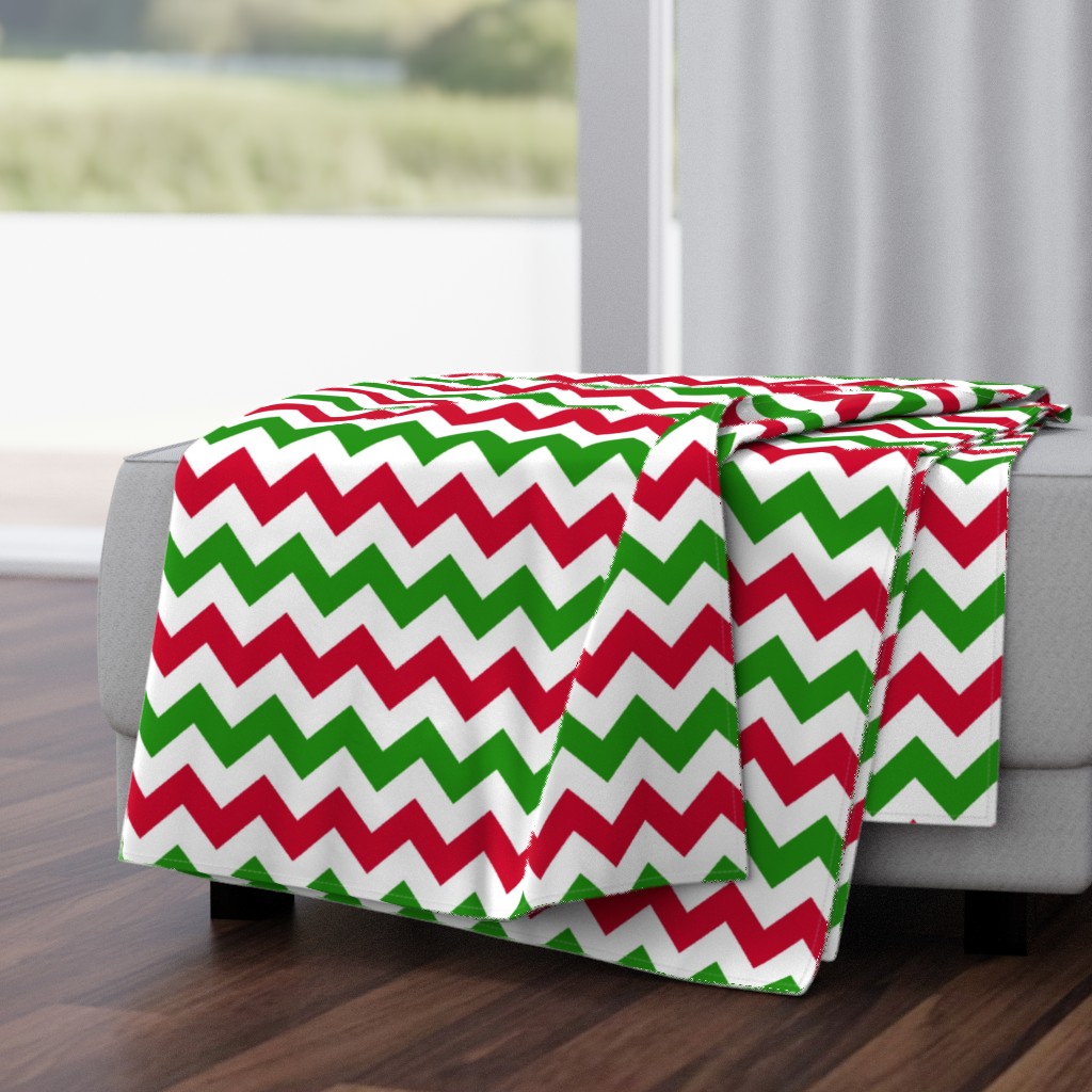 Red and Green Chevron Stripes