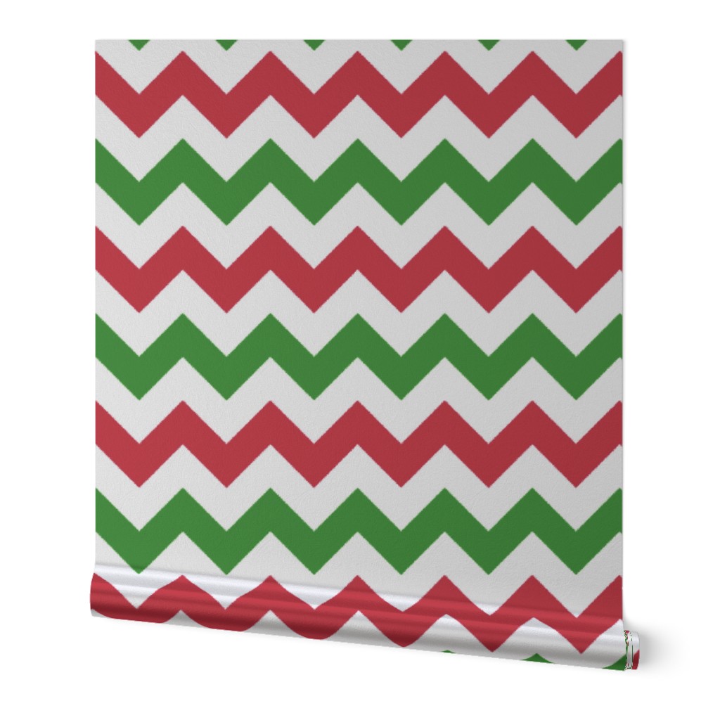 Red and Green Chevron Stripes