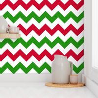 Red and Green Chevron Stripes