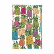 West Coast pineapples tea towel