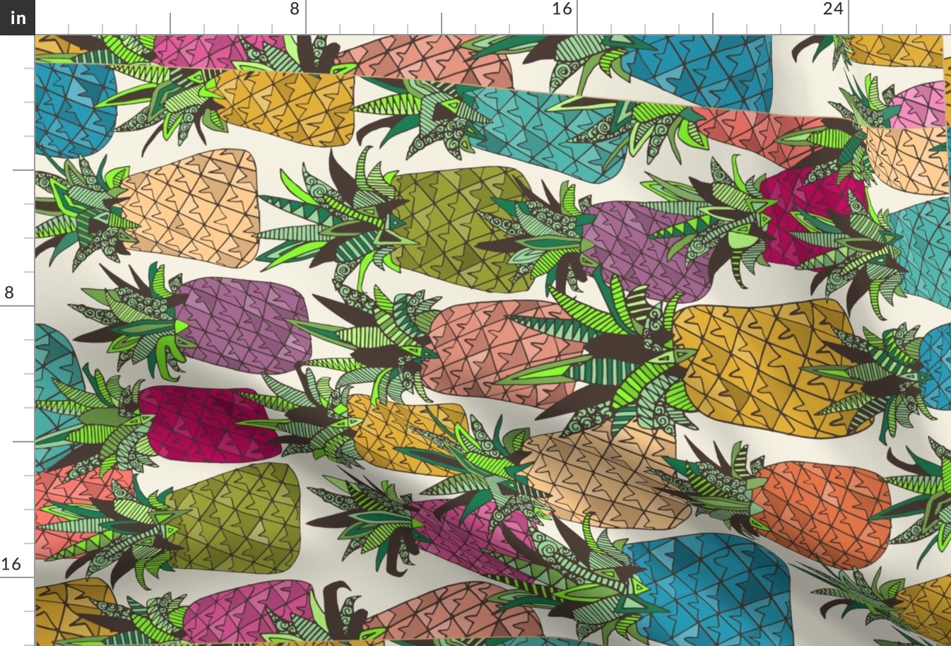 West Coast pineapples tea towel