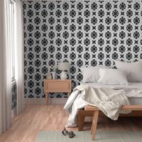 Elegant Royal Black and Grey Medallion Pattern 