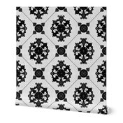 Elegant Royal Black and Grey Medallion Pattern 