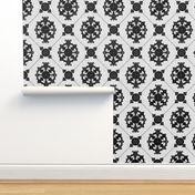 Elegant Royal Black and Grey Medallion Pattern 