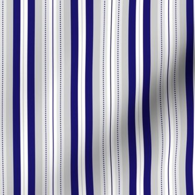 Elegant Royal Blue & Grey Dotted Stripe