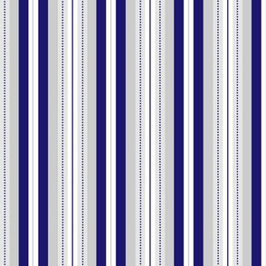 Elegant Royal Blue & Grey Dotted Stripe