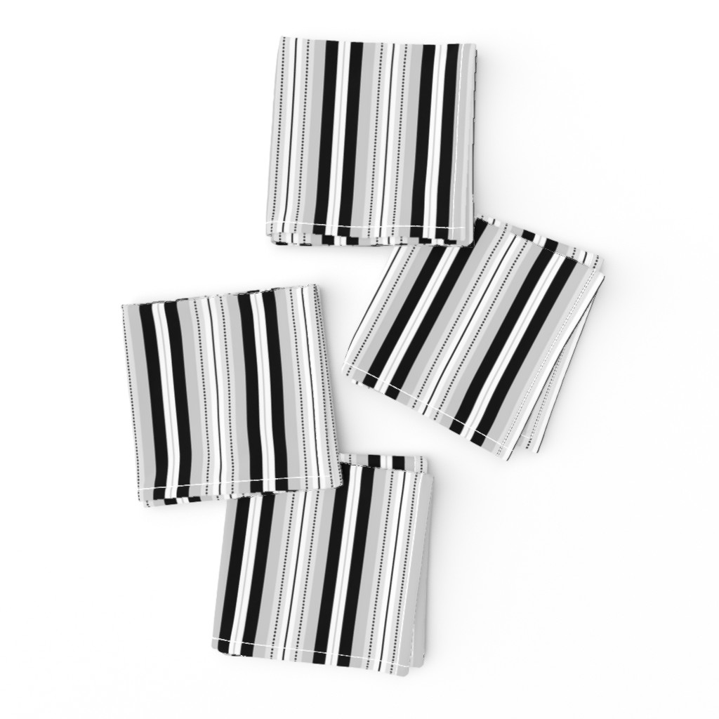 Elegant Black & Grey Dotted Stripe