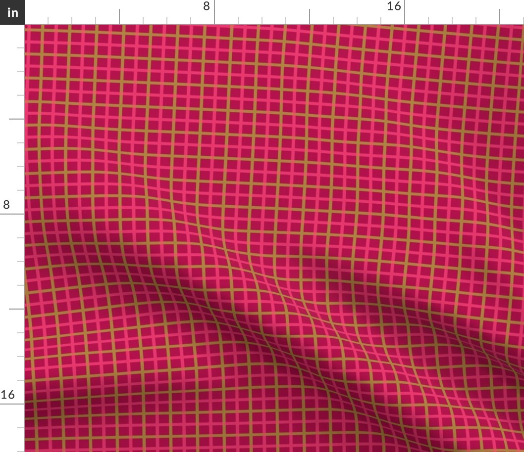 raspberry gold windowpane plaid