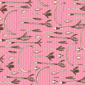 A Girl's Own Archery Set - Textured Light on Dark Pink with Cream