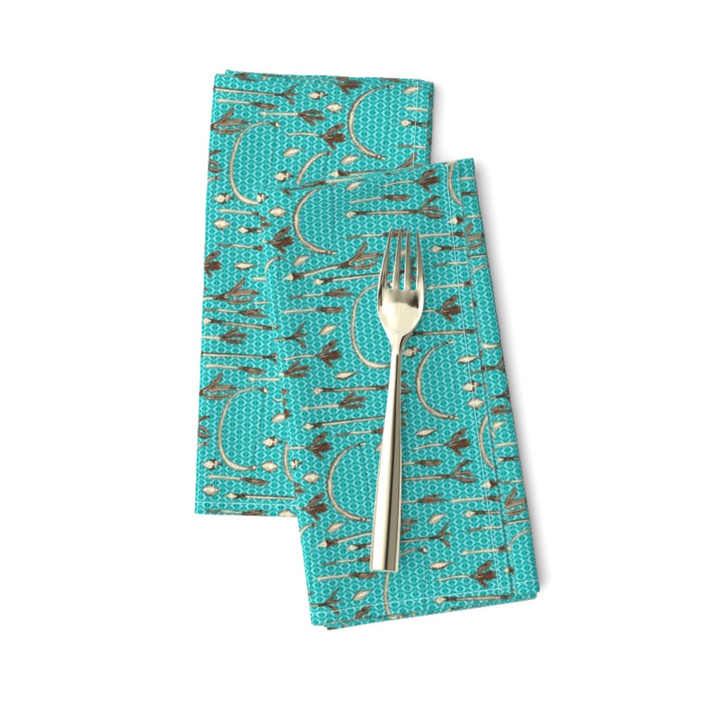 A Boy's Own Archery Set by the Waterside - Textured Aqua on Teal