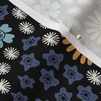 florals // daisy floral linocut flowers andrea lauren fabric