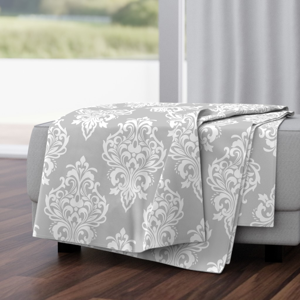 Modern damask-gray white