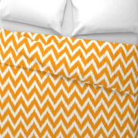 Orange and White Ikat Chevron