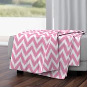 Bubblegum Pink and White Ikat Chevron