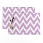 Lilac Purple and White Ikat Chevron