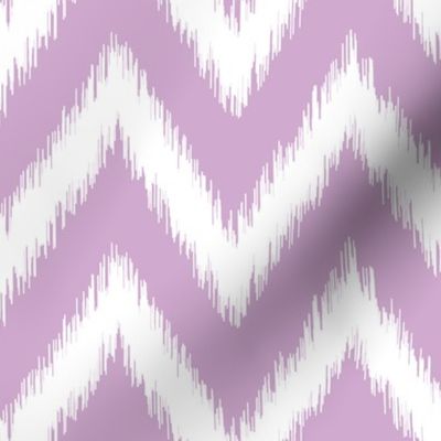 Lilac Purple and White Ikat Chevron