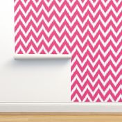 Hot Pink and White Ikat Chevron