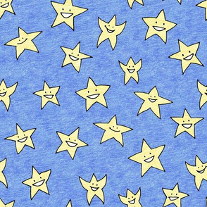 happy stars on blue