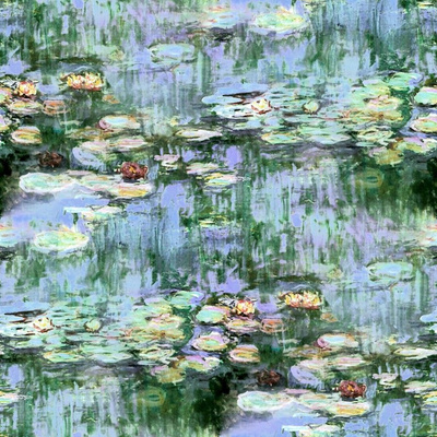 Waterlilies Fabric, Wallpaper and Home Decor | Spoonflower