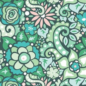 Green Doodly Flowers