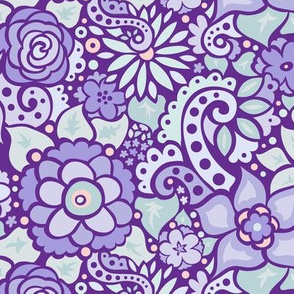 Purple Doodly Flowers