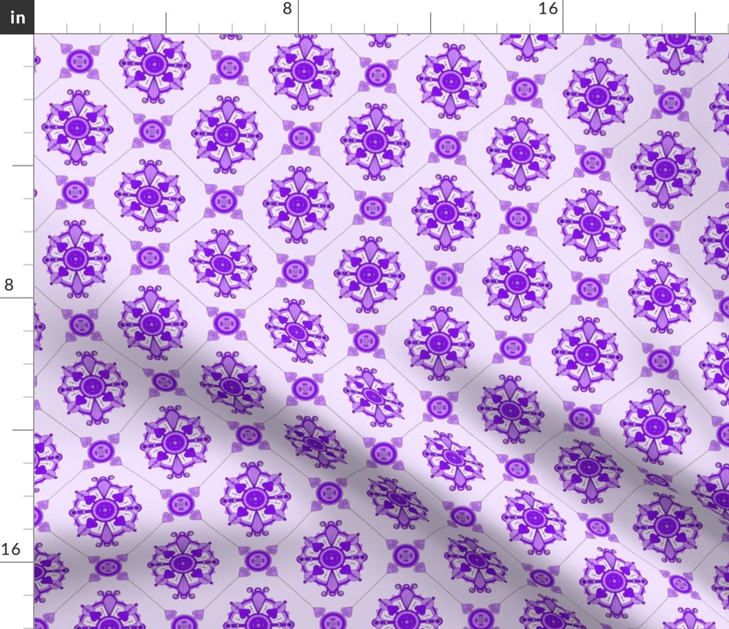  Elegant Purple Medallion Pattern 